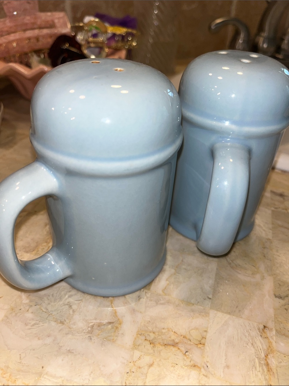 Classic Ceramic Salt and Pepper Shaker Set - Pale Blue